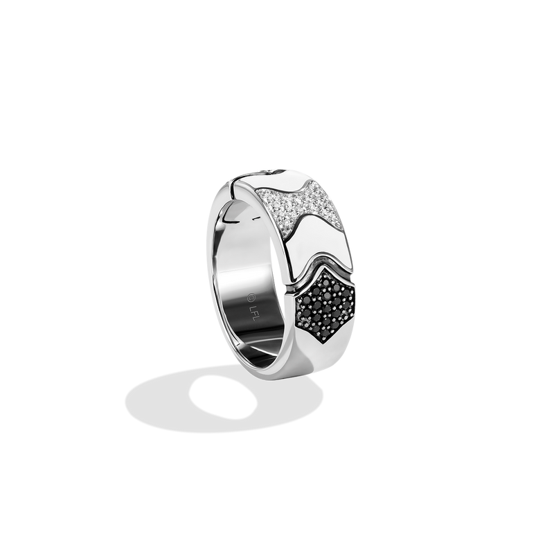 Star Wars™ Fine Jewelry THE STORMTROOPER WOMEN'S RING 1/2 CT.TW. Black and White Diamonds and Ceramic Silver