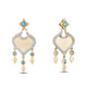 Load image into Gallery viewer, Enchanted Disney Fine Jewelry 10K Yellow Gold 1/5 Cttw Diamond and Swiss Blue Topaz Jasmine Earrings
