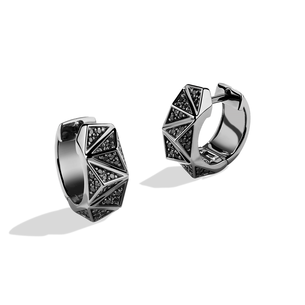 Star Wars™ Fine Jewelry DARK ARMOR WOMEN'S HOOPS, 1/2 CT.TW. Black Diamonds Silver with Black Rhodium