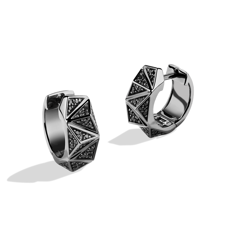 Star Wars™ Fine Jewelry DARK ARMOR WOMEN'S HOOPS, 1/2 CT.TW. Black Diamonds Silver with Black Rhodium