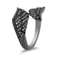 Load image into Gallery viewer, Enchanted Disney Fine Jewelry Black Rhodium over Sterling Silver with 1/4 CTTW Diamond Maleficent Wing Shape Ring
