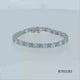 Load and play video in Gallery viewer, Jewelili Sterling Silver With Round Diamonds and Oval Shape Sky Blue Topaz Bracelet
