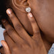 Load image into Gallery viewer, Jewelili Double Halo Stud Earrings with Heart Diamonds in Sterling Silver 1/4 CTTW View 2

