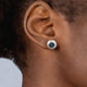 Load image into Gallery viewer, Jewelili Stud Earrings with Treated Blue Diamond Accent in Sterling Silver View 3
