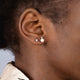 Load image into Gallery viewer, Jewelili Sterling Silver With Pearl and Created White Sapphire Stud Earrings
