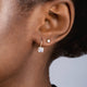 Load image into Gallery viewer, Jewelili Leverback Earrings with Princess Cut Cubic Zirconia in 10K Yellow Gold View 2
