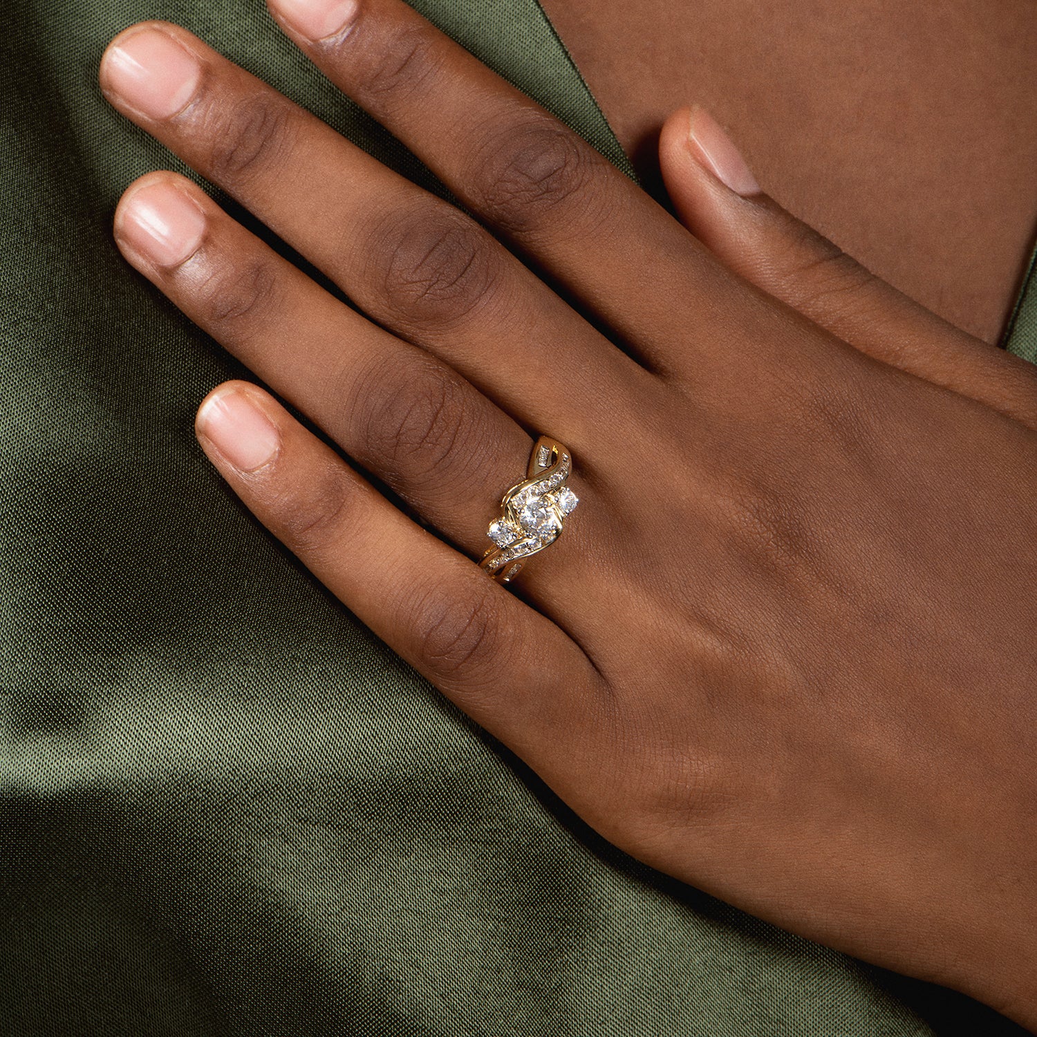 White Sapphire Ring-3 Gem Stone Ring-Elongated Cushion Engagement Ring-Long  Cushion vintage Ring-4ct-