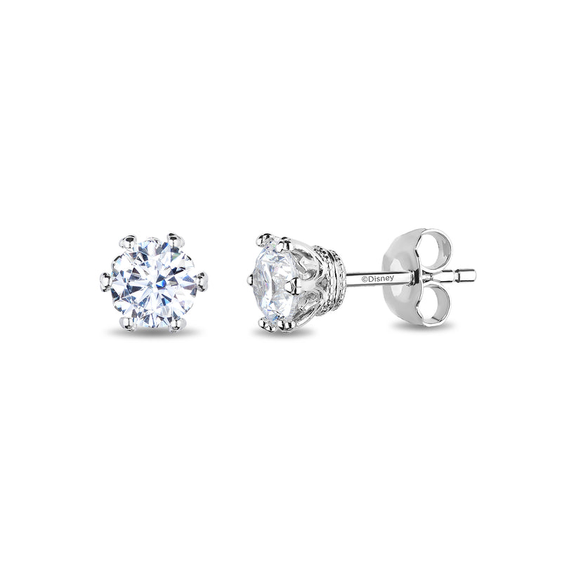 Enchanted Disney Fine Jewelry 14K White Gold 1 Cttw Diamond Majestic Princess Solitaire Earrings