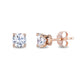 Load image into Gallery viewer, Enchanted Disney Fine Jewelry 14K Rose Gold with 1.00 CTTW Diamond Majestic Princess Solitaire Earrings
