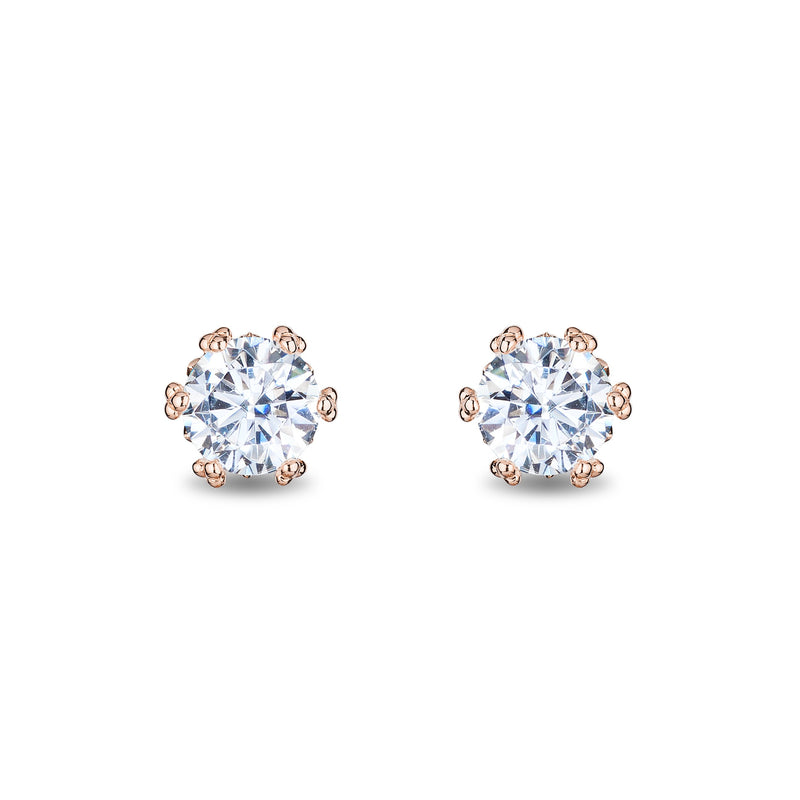 Enchanted Disney Fine Jewelry 14K Rose Gold with 1.00 CTTW Diamond Majestic Princess Solitaire Earrings