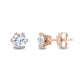 Load image into Gallery viewer, Enchanted Disney Fine Jewelry 14K Rose Gold with 1.00 CTTW Diamond Majestic Princess Solitaire Earrings
