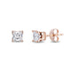 Load image into Gallery viewer, Enchanted Disney Fine Jewelry 14K Rose Gold 1.00Cttw Princess Cut Diamond Majestic Princess Solitaire Earrings
