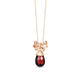 Load image into Gallery viewer, Enchanted Disney Fine Jewelry 14K Rose Gold with 1/10 Cttw Diamond and Red Garnet Snow White Bow Pendant
