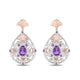 Load image into Gallery viewer, Enchanted Disney Fine Jewelry 14K White and Rose Gold with 1/6 CTTW Diamond and Amethyst Ariel Earrings
