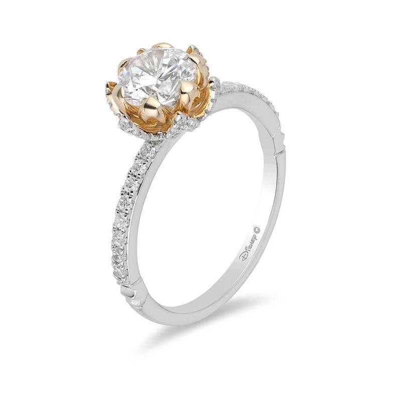 Enchanted Disney Fine Jewelry 14K White Gold and Yellow Gold with 1 1/4CTTW Tiana Engagement Ring