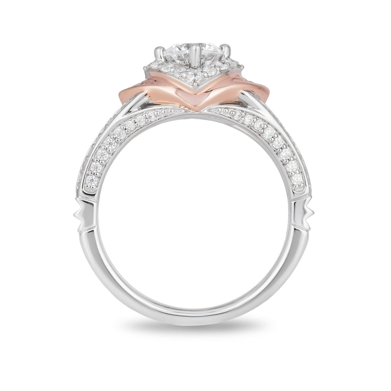Enchanted Disney Fine Jewelry 14K White And Rose Gold 1 CTTW Aurora Engagement Ring