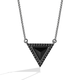Load image into Gallery viewer, Star Wars Darth Vader™ WOMEN&#39;S Diamond NECKLACE 1/4 CT.TW. Black Diamonds and Onyx Silver with Black Rhodium Front View
