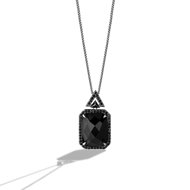Star Wars™ Fine Jewelry DARK ARMOR WOMEN'S PENDANT 1/2 CT.TW. Black Diamonds and Onyx, Sterling Silver with Black Rhodium