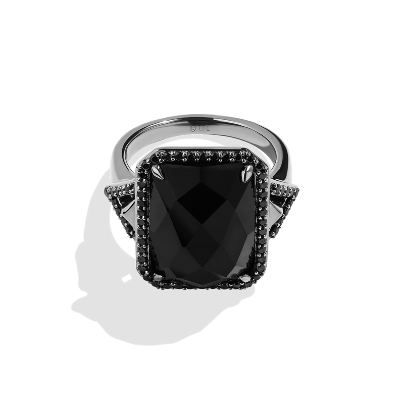 Star Wars™ Fine Jewelry DARK ARMOR WOMEN'S RING 1/2 CT.TW. Black Diamonds and Onyx, Sterling Silver with Black Rhodium