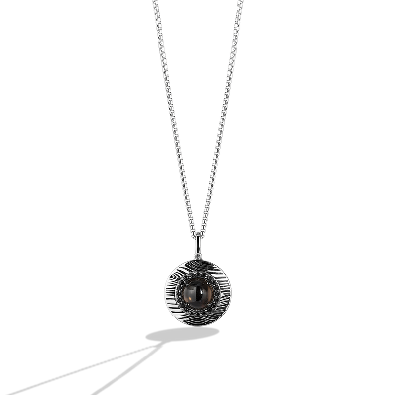 Star Wars™ Fine Jewelry EWOK™ WOMEN'S PENDANT 1/6 CT.TW. Black Diamonds, Smoky Quartz, Sterling Silver and Black Rhodium