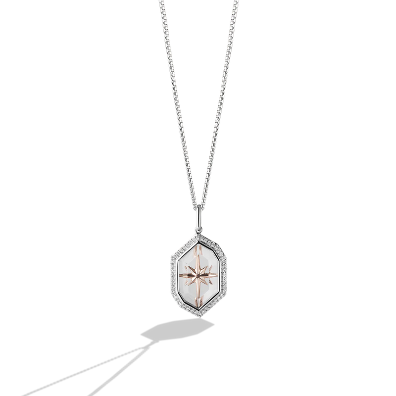 Star Wars™ Fine Jewelry GUARDIANS OF LIGHT WOMEN'S PENDANT 1/6 CT.TW. White Diamonds, White Topaz, Sterling Silver and 10K Rose Gold