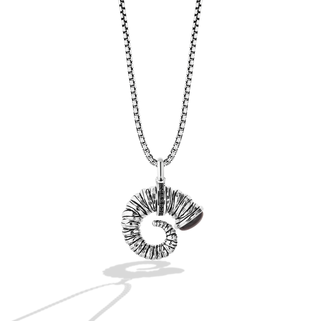 Star Wars™ Fine Jewelry BANTHA™ MEN'S PENDANT 1/10 CT.TW. Black Diamonds, Tigers Eye, Sterling Silver with Black Rhodium