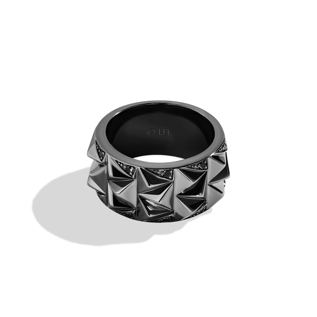 Star Wars Men's Black Logo Stainless Steel Ring - Adjustable Sizing, Handmade