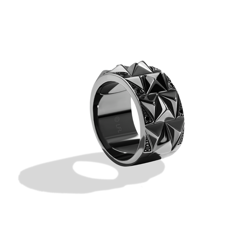 Star Wars™ Fine Jewelry DARK ARMOR MEN'S RING 1/6 CT.TW. Black Diamonds Silver with Black Rhodium