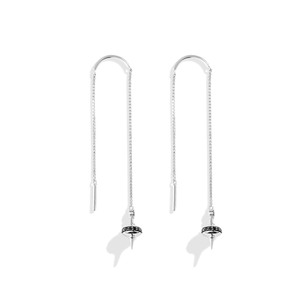 Star Wars™ Fine Jewelry TUSKEN RAIDER™ WOMEN'S EARRINGS 1/5 CT.TW. Black and White Diamonds, Sterling Silver with Black Rhodium