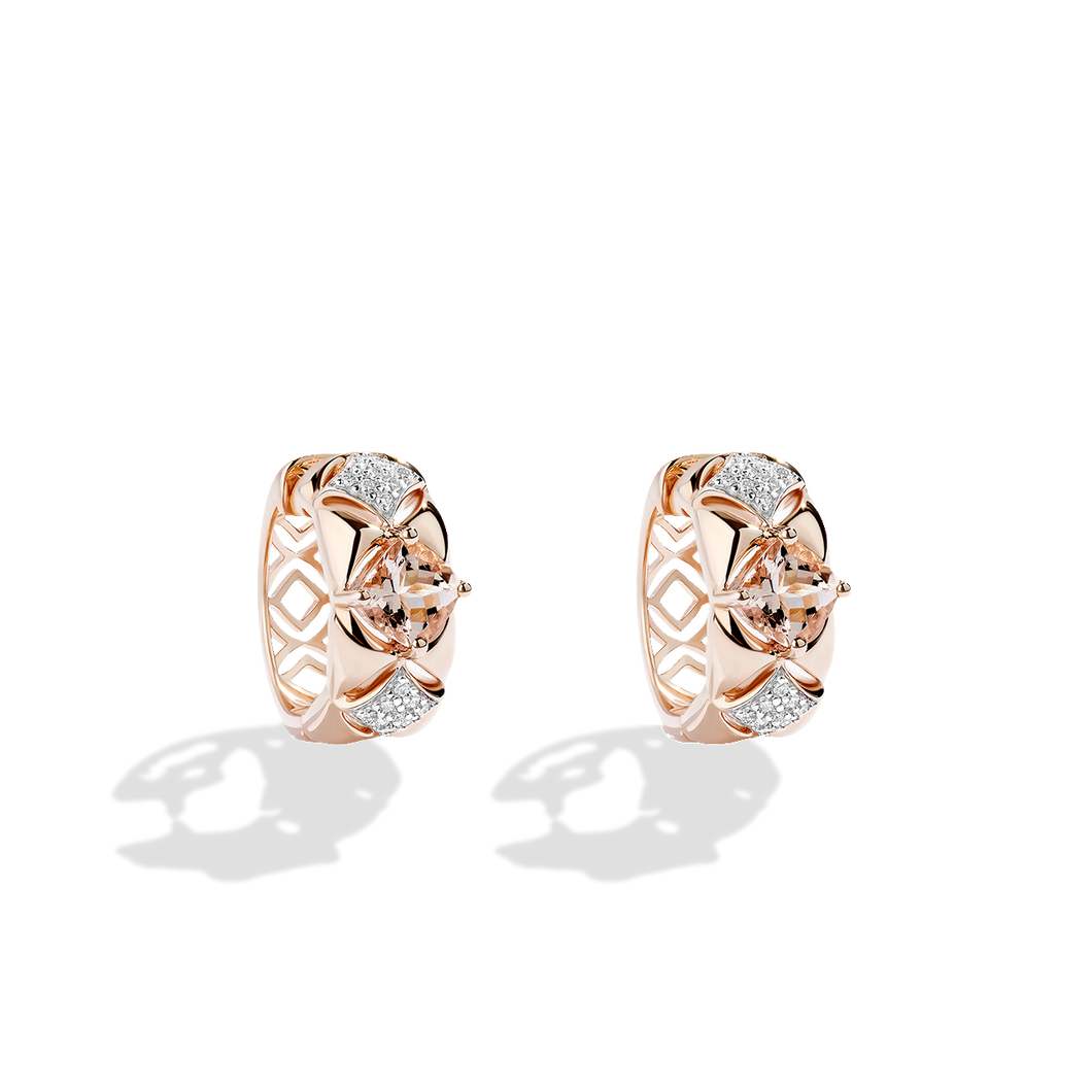 Star Wars™ Fine Jewelry GALACTIC ROYALTY WOMEN'S HOOPS 1/6 CT.TW. White Diamonds and Morganite 10K Rose Gold