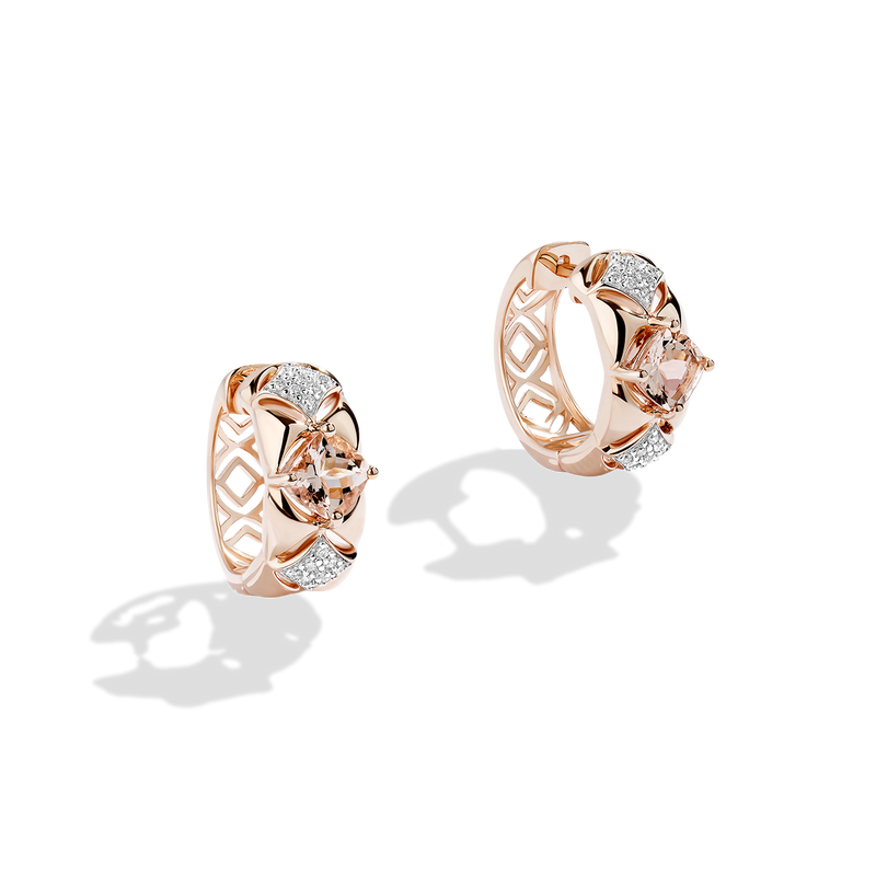Star Wars™ Fine Jewelry GALACTIC ROYALTY WOMEN'S HOOPS 1/6 CT.TW. White Diamonds and Morganite 10K Rose Gold
