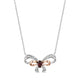 Load image into Gallery viewer, Enchanted Disney Fine Jewelry Sterling Silver and 10K Rose Gold with Diamond Accent and Red Garnet Snow White Necklace
