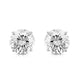 Load image into Gallery viewer, Jewelili Stud Earrings with Cubic Zirconia Solitaire in 10K White Gold View 4
