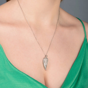 Hallmark Fine Jewelry Angel Wing Diamond Pendant in Sterling Silver |  Jewelry by Hallmark Fine Jewelry