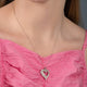 Load image into Gallery viewer, Jewelili 10K White Gold With 1/2 CTTW Baguette and Round Diamonds Heart Pendant Necklace
