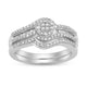 Load image into Gallery viewer, Jewelili 10K White Gold With 1/2 CTTW Round, Baguette and Princess Cut Diamond Bridal Ring
