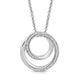 Load image into Gallery viewer, Jewelili Sterling Silver With Natural White Diamond Accent Double Circle Pendant Necklace
