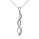 Load image into Gallery viewer, Jewelili 18K Rose Gold Over Sterling Silver Diamonds Swirl Pendant Necklace
