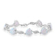 Load image into Gallery viewer, Jewelili Sterling Silver Heart Shaped Created Opal and Round Created White Sapphire Bracelet, 7.25&quot;
