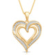 Load image into Gallery viewer, Jewelili 14K Yellow Gold over Sterling Silver with 1/4 CTTW Diamonds Heart Pendant Necklace
