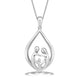 Load image into Gallery viewer, Jewelili Sterling Silver With Parent and One Child Teardrop Pendant Necklace
