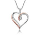 Load image into Gallery viewer, Jewelili 14K Rose Gold over Sterling Silver 1/10 CTTW Diamonds Heart Pendant Necklace
