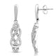 Load image into Gallery viewer, Jewelili Sterling Silver With 1/4 CTTW Natural White Diamond Dangling Earrings
