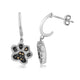 Load image into Gallery viewer, Jewelili Sterling Silver 1/6 CTTW Natural White Round and Champagne Diamonds Dog Paw Dangle Earrings
