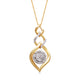 Load image into Gallery viewer, Jewelili 14K Yellow Gold Over Sterling Silver 1/4 CTTW Round White Diamonds Entangled Pendant Necklace
