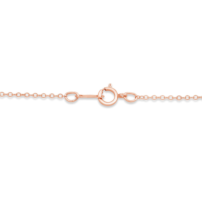 Jewelili Rose Gold Over Sterling Silver With Natural White Diamond Dog Pendant Necklace