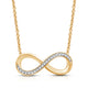 Load image into Gallery viewer, Jewelili 14K Yellow Gold Over Sterling Silver With Diamonds Infinity Pendant Necklace
