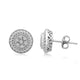 Load image into Gallery viewer, Jewelili Sterling Silver With Natural White Diamonds Cluster Stud Earrings
