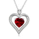 Load image into Gallery viewer, Jewelili Sterling Silver with Created Ruby and Created White Sapphire Pendant Necklace
