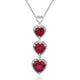 Load image into Gallery viewer, Jewelili Sterling Silver With Created Ruby and White Diamonds Pendant Necklace
